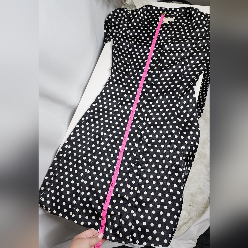 Michael Kors Black and White Polka Dot Dress/Shirtdress XXS (FAST SHIPPING) - Picture 8 of 8
